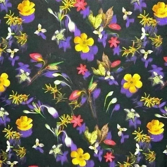 Topshop Midnight Floral Black Multicolor Shift Slip Mini Dress US Size 10​ - Picture 6 of 10